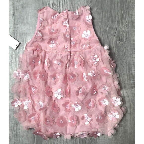 Nanette Baby Infant Girls Pink Romper Flowers Size 18M NWT - Picture 4 of 6